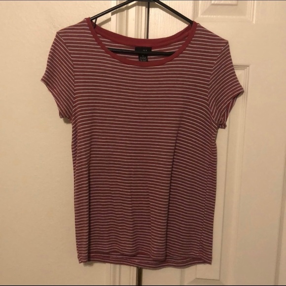 ✨Rue21 Favorite Tee Striped Pink, Grey & White Striped Super Soft Tee✨ - Picture 1 of 8